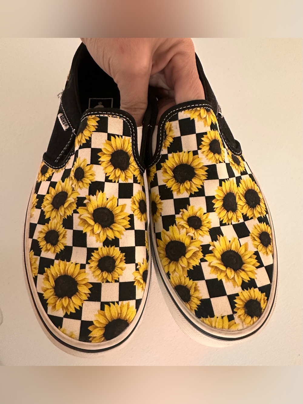 Vans Black & Yellow Sunflower Check Slip-On Sneakers - Picture 5 of 5